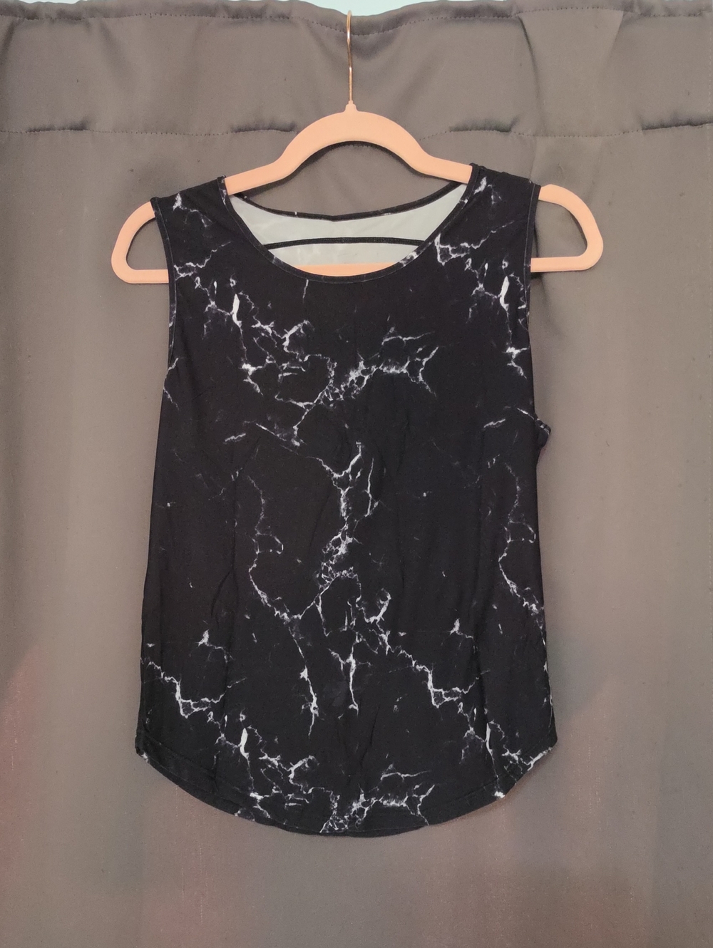 BuffBunny Black Marble-Print Tank Top